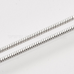 真鍮スクエアスネークチェーンネックレスメイキング  カニカン付き  プラチナ  24.4インチ（62.2cm）  1mm&nbsp;MAK-T006-10B-P