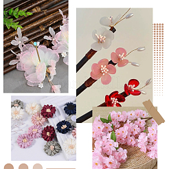石膏造花ハートコア6束  ベージュ  59x2mm&nbsp;DIY-GF0014-11B