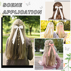 大きな蝶結びポリエステルワニ革ヘアクリップ  プラチナメッキ合金クリップ付き  女性の女の子のために  ミックスカラー  233~235x121x11mm  2色  1pc /カラー&nbsp;AJEW-CP0008-42B-01