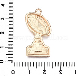 ラグビーテーマの合金エナメルペンダント  ライトゴールド  ラグビーチャーム  ゴールド  33x17x2.5mm  穴：2mm&nbsp;ENAM-T021-04KCG