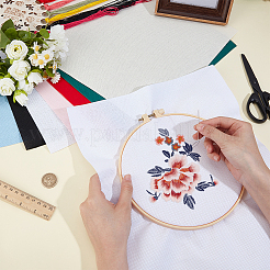 8枚 8色 14ct クロスステッチ キャンバス コットン 刺繍生地  合田布  DIY手作り縫製アクセサリー用品  長方形  ミックスカラー  450x300x0.6mm  1pc /カラー&nbsp;DIY-FG0007-92