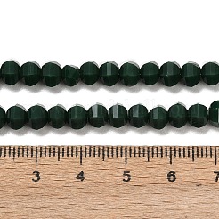 オペークガラスビーズ連売り  ロンデル  多面カット  ダークスレートグレー  5x6x5mm  穴：1.2mm  約98個/連  17.32''（44センチメートル）&nbsp;GLAA-G125-01C-06