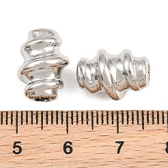 真鍮ビーズ  ねじり柱  ラックめっき  長持ちメッキ  鉛フリー＆カドミウムフリー  プラチナ  14x10mm  穴：3mm&nbsp;KK-CBA78C7-24P