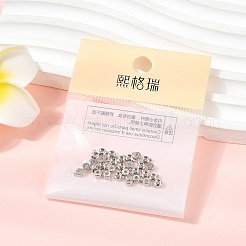 シェグレース真鍮製つぶし玉  コラム  カドミウムフリー＆ニッケルフリー＆鉛フリー  長持ちメッキ  プラチナメッキ  4x3x2mm  穴：0.8mm&nbsp;XGR0053P-63P