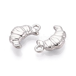 合金ペンダント  クロワッサン  プラチナ  16x10x4mm  穴：1.6mm&nbsp;PALLOY-T092-46P