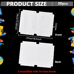 粘着式プラスチックブックカバー10枚  長方形  ホワイトスモーク  340x470x0.2mm&nbsp;AJEW-WH0752-332A