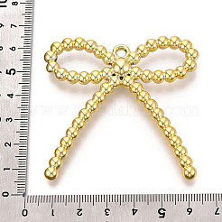 電気メッキされた不透明アクリルの大きなペンダント  蝶結び  ゴールド  58~59x59~59.5x8.1mm  穴：3.1mm&nbsp;PACR-T017-09C