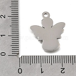 304ステンレスペンダント  天使と妖精のチャーム  艶出し  ステンレス鋼色  20x17x1.5mm  穴：1.8mm&nbsp;STAS-E532-06P