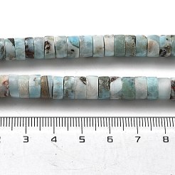 天然石ラリマービーズ連売り  ディスク  ヒシビーズ  8~8.5x4~4.5mm  穴：0.9mm  約93個/連  15.63''（39.7センチメートル）&nbsp;G-Q024-B03-05
