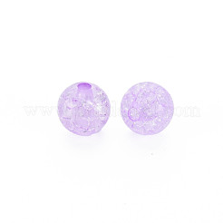 クリアクラックアクリルビーズ  ラウンド  スミレ  8x7mm  穴：1.8~2mm  約1745個/500g&nbsp;MACR-S373-66-N06