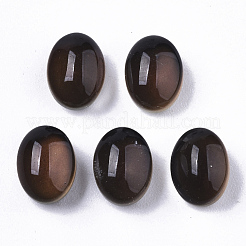 半透明のガラスカボション  変化する色の雰囲気のカボション  フラットオーバル  ブラック  8x6x4.5mm&nbsp;GLAA-T023-02A