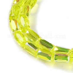 電気メッキガラスシェブロンビーズ連売り  ABカラーメッキ  多面カット  コラム  きいろ  6.5x4mm  穴：0.8mm  約80個/連  20.08''（51センチメートル）&nbsp;GLAA-Q101-02A-AB06