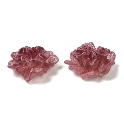 オペーク樹脂カボション  花  インディアンレッド  23x24.5x11mm&nbsp;RESI-E049-03D