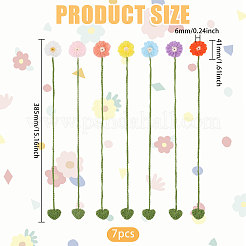 ポリエステルモヘアフラワーブックマーク7色7個  ミックスカラー  385mm  1pc /カラー&nbsp;AJEW-GL0003-56