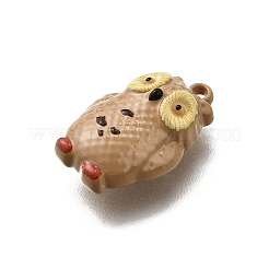 合金エナメルチャーム  動物のチャーム  フクロウ  18x12x6.5mm  穴：1.2mm&nbsp;ENAM-D303-05H