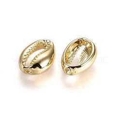 合金ビーズ  鉛フリー＆ニッケルフリー＆カドミウムフリー  カウリーシェルシェイプ  ゴールドカラー  17x12x5.5mm  穴：1.5mm&nbsp;X-TIBEB-A004-012G-NR