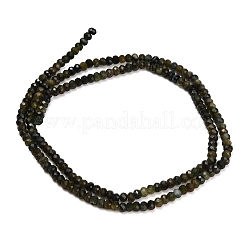 天然グリーブトルマリンビーズ連売り  多面カット  ロンデル  3x2mm  穴：0.6mm  約196個/連  15.39インチ（39.1cm）&nbsp;GG-CBAA9B4-C01-01