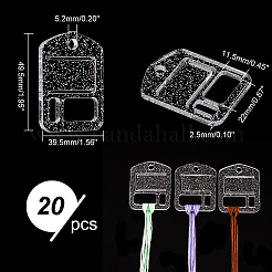 アクリル糸巻き板  フロスボビン  クロスステッチ刺繍糸の収納に  長方形  透明  49.5x39.5x2.5mm  穴：5.2mm  20pc&nbsp;TOOL-PH0001-64B