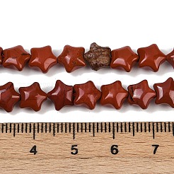 天然石レッドジャスパービーズ連売り  スター  7.5x8x4.5mm  穴：0.8mm  約57個/連  15.24インチ（38.7cm）&nbsp;G-Z080-A18-8mm