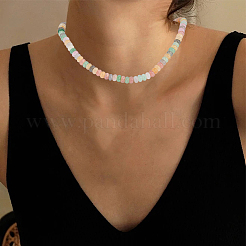 2連 2色のガラスビーズ連売り  天然石風  ロンデル  染め  ミックスカラー  8~8.5x4.5~5mm  穴：1~1.2mm  約155~159個/連  30.12~31.30インチ（76.5~79.5cm）  1本/色&nbsp;GLAA-SC0003-30