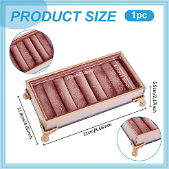ジェッソオーガナイザーリングディスプレイトレイ  長方形のベンチ形状  インディアンレッド  22x11.8x5.5cm&nbsp;ODIS-WH0030-214