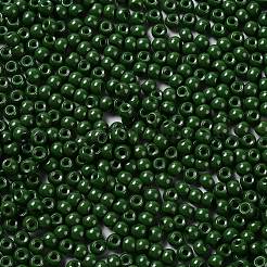焼付塗装ガラスシードビーズ  ラウンド  ダークスレートグレー  4x3mm  穴：1.2mm  約7650個/ポンド&nbsp;SEED-H002-I-A520