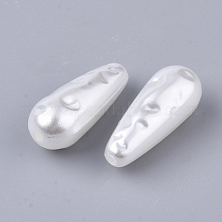 ABSプラスチックパール調ビーズ  ティアドロップ  乳白色  19.5x8mm  穴：1.4mm  約880個/500g&nbsp;OACR-T022-07