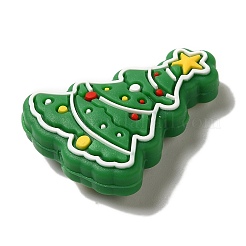 クリスマスシリーズ シリコンビーズ  グリーン  クリスマスツリー  30.5x23.5x9mm  穴：2mm&nbsp;SIL-S006-01M