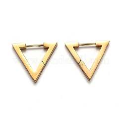 304ステンレススチール製トライアングルハギーフープピアス  ゴールドカラー  18.5x21x3mm  ピン：1mm&nbsp;LS-STAS-H156-02A-G