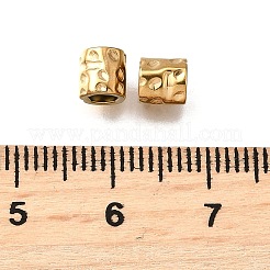 304ステンレススチールビーズ  コラム  イオンプレーティング（ip）  18KGP本金メッキ  5x5x5mm  穴：3mm&nbsp;STAS-V009-10G
