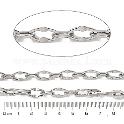 304ステンレススチールリップダップチェーン  溶接されていない  スプールで  ステンレス鋼色  14x8x1mm  約5m /ロール&nbsp;CHS-Z004-06P