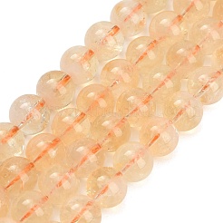 天然石シトリンビーズ連売り  スムーズなラウンド  8mm  穴：1mm  約47個/連  15.94''（40.5センチメートル）&nbsp;GG-CBACB71-03-8mm