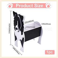 犬をテーマにした DIY 植木鉢の装飾用 PVC フォーム ボード  ディスプレイの装飾  ボーダーコリー  ブラック  220x151x340mm&nbsp;DIY-WH20005-10E