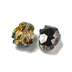 電気メッキガラスビーズ  多面カット  半分メッキ  ペンギン  ブラック  8x6.5x4.5mm  穴：1mm&nbsp;EGLA-A041-01-HP01