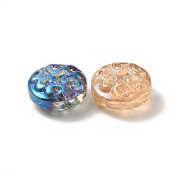 電気メッキガラスビーズ  フラットラウンド  ミックスカラー  直径約13mm  厚さ7mm  穴：1mm&nbsp;EGLA-H002-B-M