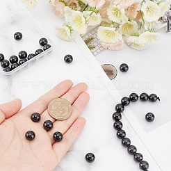 1連売り天然ブラックトルマリンビーズ連売り  グレードA  ラウンド  10~10.5mm  穴：1mm  約39個/連  15.35''（39センチメートル）&nbsp;G-OC0004-20