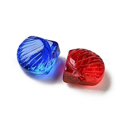 染色・加熱された透明ガラスビーズ  シェル形状  グリッターパウダー付き  ミックスカラー  10x10.5x5.5mm  穴：1.1mm&nbsp;GLAA-D307-02