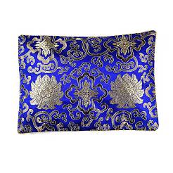 シルクポーチ  ジッパー付き  ブルー  33.7~33.8x23.9~24.2cm&nbsp;ABAG-L005-A01