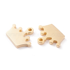 イオンプレーティング（IP）304ステンレススチールチャーム  高光沢レーザーカット  クラウン  ゴールドカラー  11x14x1.5mm  穴：1.4mm&nbsp;STAS-Y002-10G