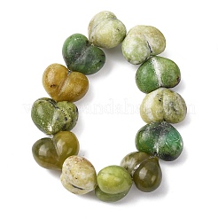 天然の蛇紋石ビーズ  ハート  10.5~11.5x14x8mm  穴：1mm&nbsp;G-D098-B06