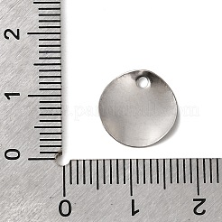 304ステンレススチールチャーム  フラットラウンド  アンボスと  ステンレス鋼色  12x0.5mm  穴：1.5mm&nbsp;STAS-D217-04P