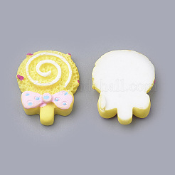 樹脂カボション  ロリポップ  きいろ  26x19x6mm&nbsp;LS-CRES-N016-02D
