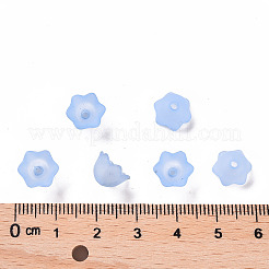 透明アクリルビーズキャップ  チューリップの花  スズラン  艶消し  シアン  10x6mm  穴：1.5mm  約2100個/500g&nbsp;PL543-5