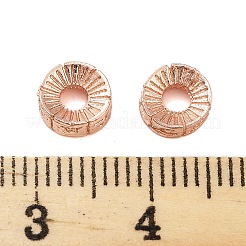 ラックメッキ真鍮製ビーズ  カドミウムフリー＆鉛フリー  コラム  ローズゴールド  6.5x2.5mm  穴：2.2mm&nbsp;KK-S379-12RG