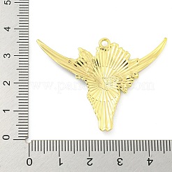 合金エナメルチャーム  ゴールドカラー  花飾りの牛の頭  キャメル  34x45.5x2.5mm  穴：2mm  10個/セット&nbsp;FIND-Z049-02A-03G