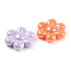 不透明なアクリルビーズ  ABカラーメッキ  花  ミックスカラー  31x34x10mm  穴：2mm  約100個/500g&nbsp;MACR-M035-01