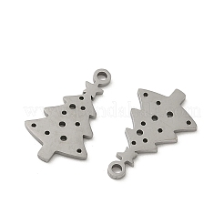 クリスマス 201 ステンレス ペンダント  レーザー切断  クリスマスツリー  18x10x1mm  穴：1.4mm&nbsp;STAS-P428-01A-P