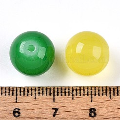 ベーキングペイント模造翡翠ガラスビーズ  ラウンド  ミックスカラー  12~12.5mm  穴：1.4~1.8mm  約466個/1000g&nbsp;DGLA-Q021-12mm-M