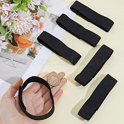 ナイロンストラップ6本  混紡生地  ズボンの脚の紐用  ブラック  295x26x2.50mm&nbsp;DIY-CY0003-69
