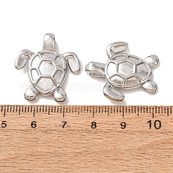 304ステンレスペンダント  カメのチャーム  ステンレス鋼色  25.5x23.5x5.5mm  穴：2.5x4mm&nbsp;SA-CBA9EE2-02P